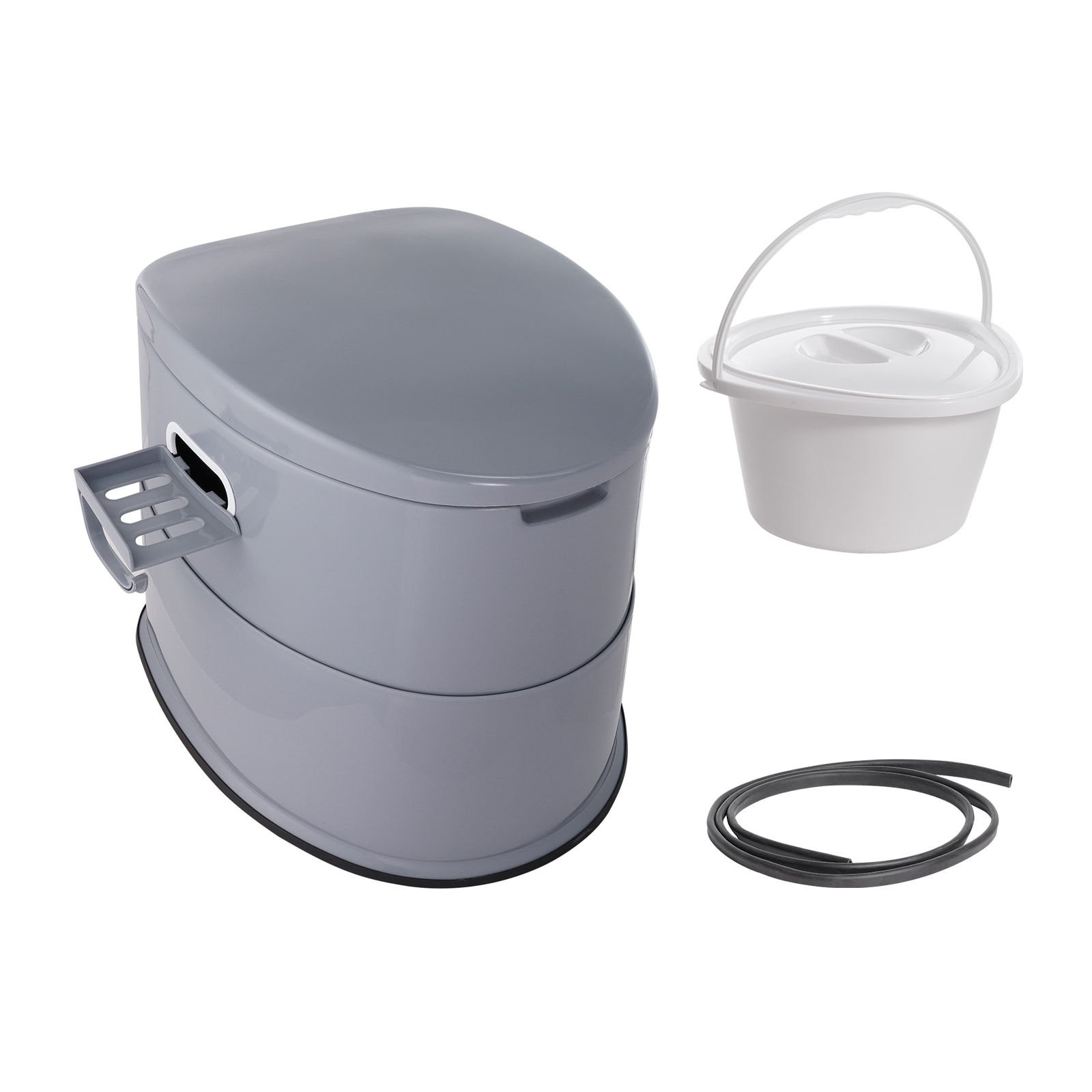Portable Camping Toilet With Detachable Bucket And Dual Lids_voghion.com